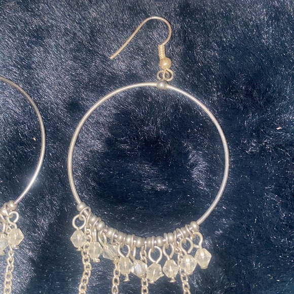 Dangle hoop earrings silver tone - Picture 4 of 5